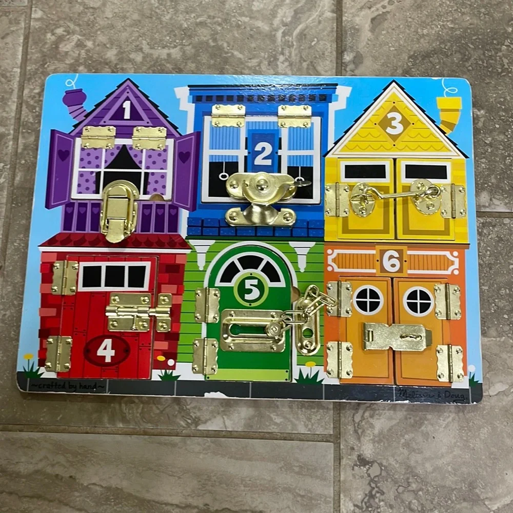Melissa & Doug Wooden Latches‎ Board Sensory Activity Toy For Kids